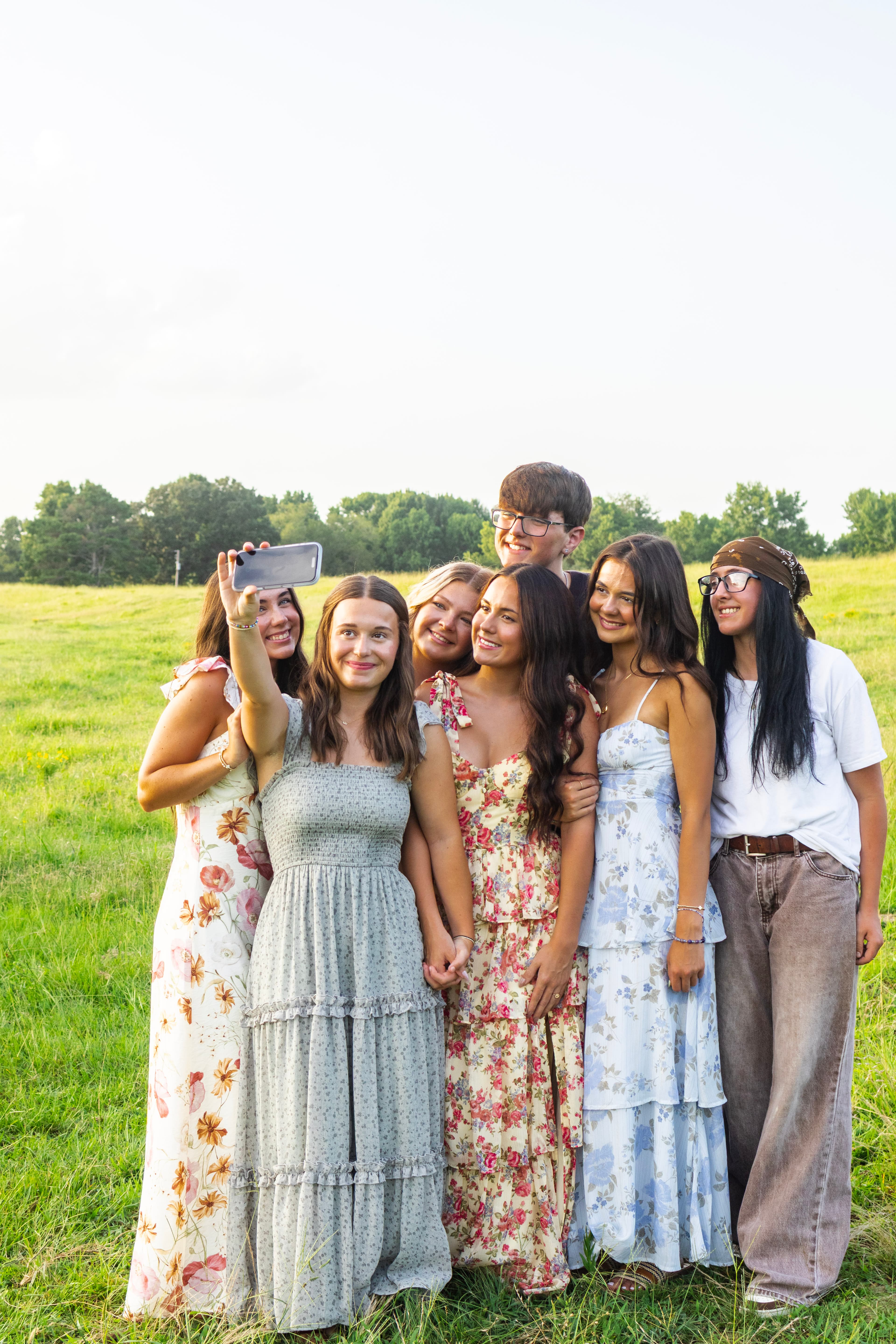 Outdoor group session portrait with a warm, relaxed feel