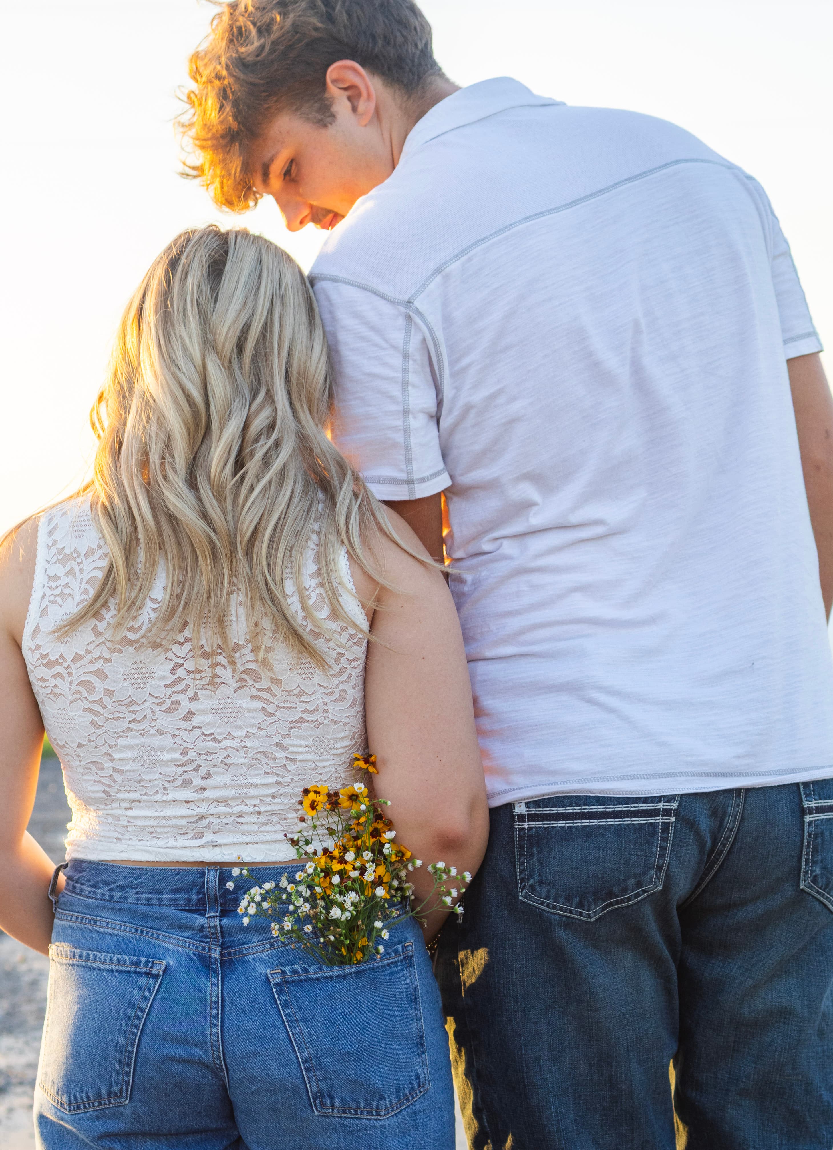 Lollie couple sharing a natural, joyful moment outdoors